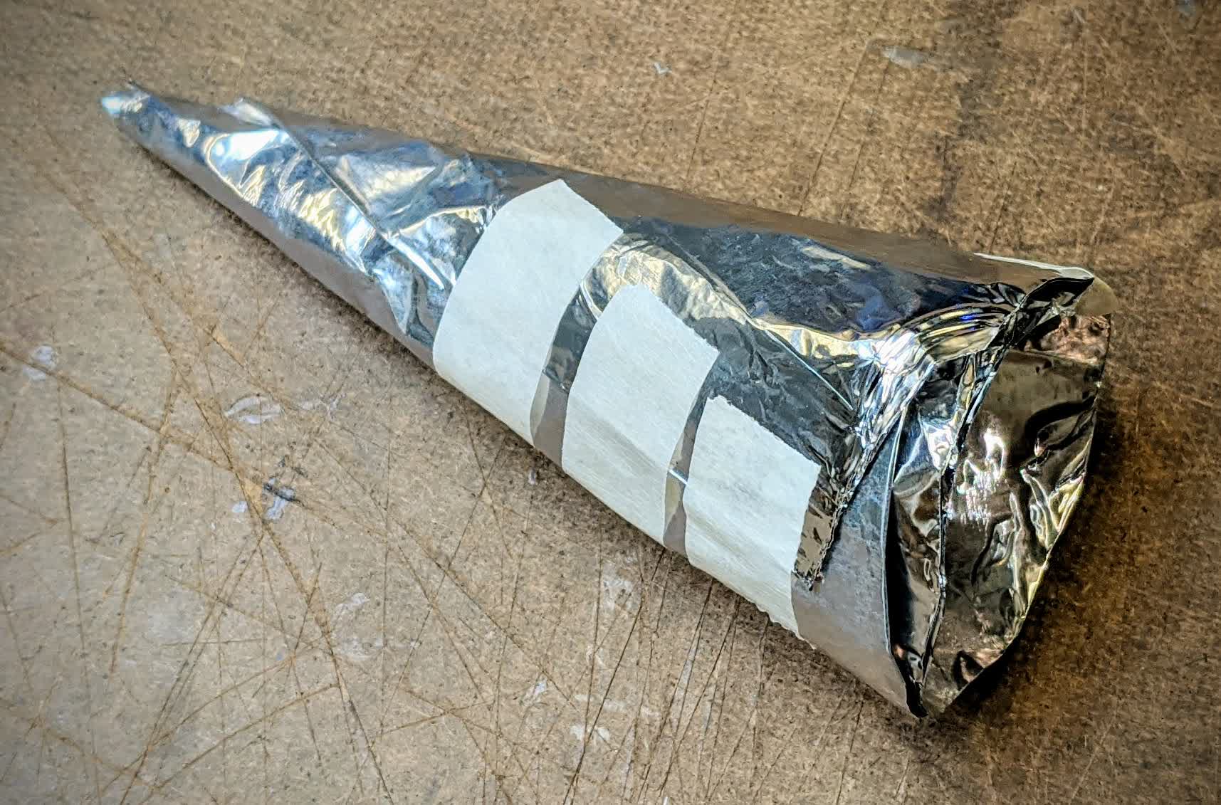 Create cone out of aluminum foil